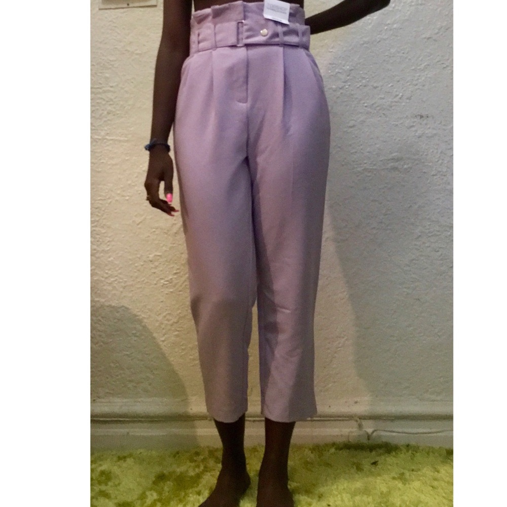 Lilac belted pants